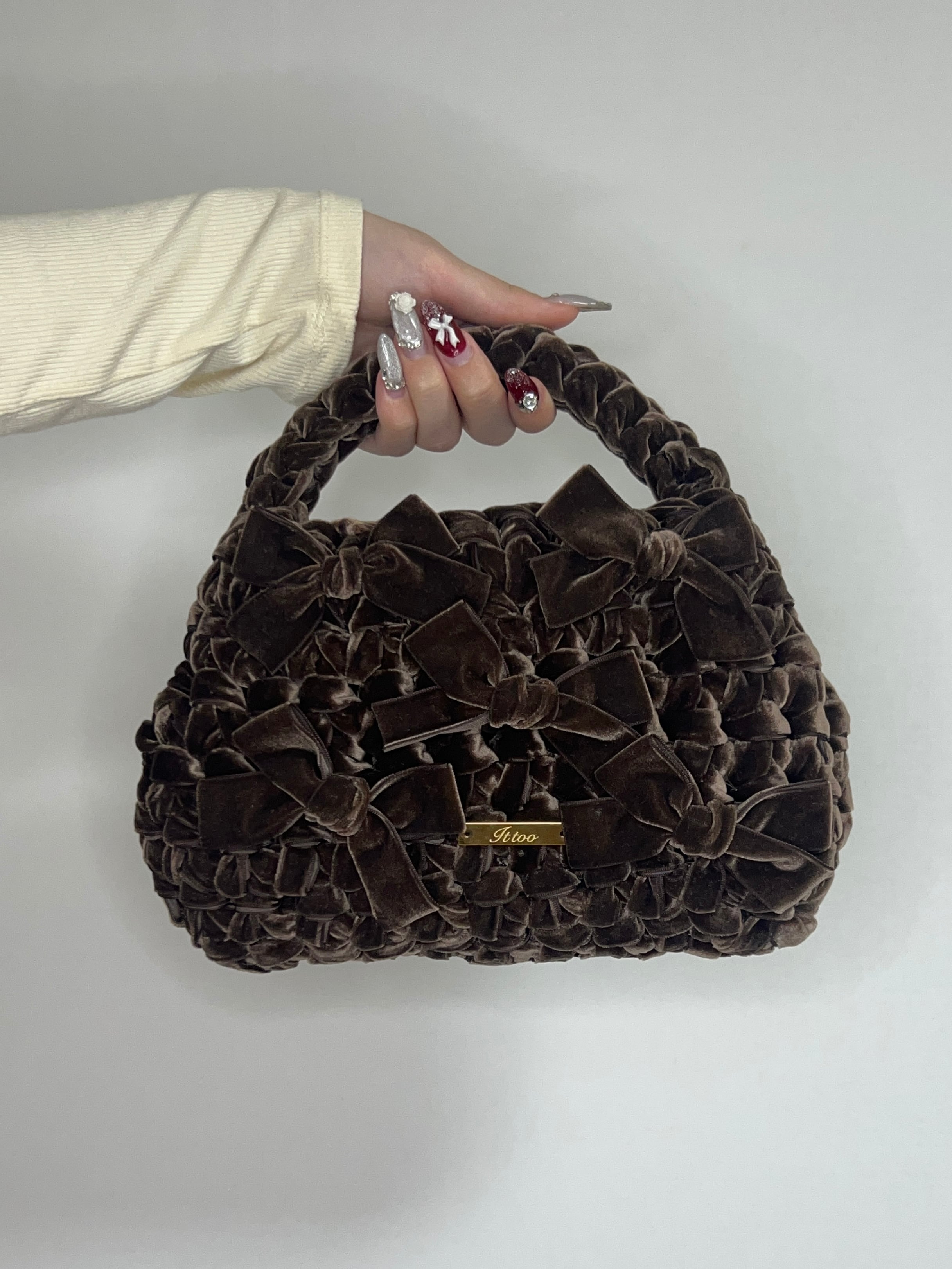 Velvet Ribbon Bag 【Regular size】brown