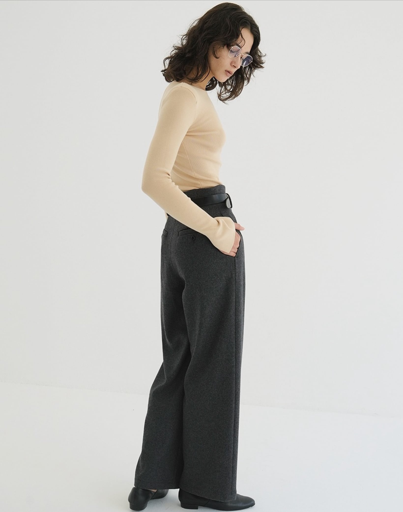 CLANE HIGH WAIST WIDE PANTS | FLICKA ASHIYA