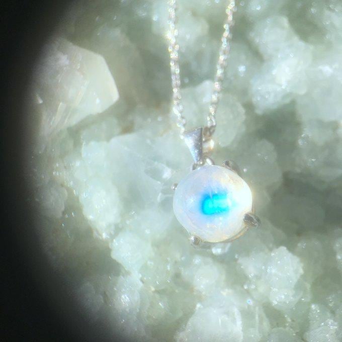 【一点物】✦6月の誕生石✦⋆.·SV925⋆.満月レインボームーンストーンPetitネックレス⋆.·Moonlit Dream.·✦no99