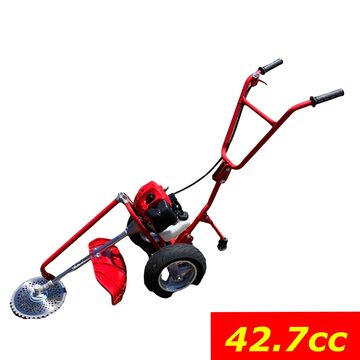 タイヤ付きエンジン草刈機 42.7cc 手押し草刈り機 チップソーおまけ 