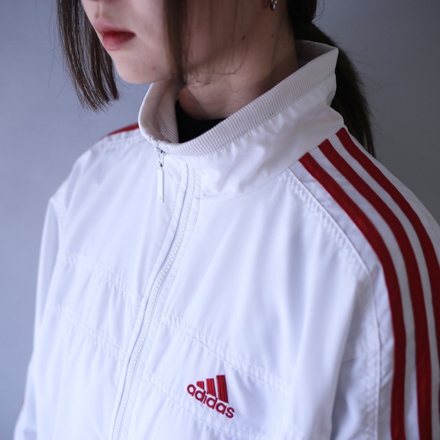 "adidas" 刺繍 logo black × white good coloring track jacket