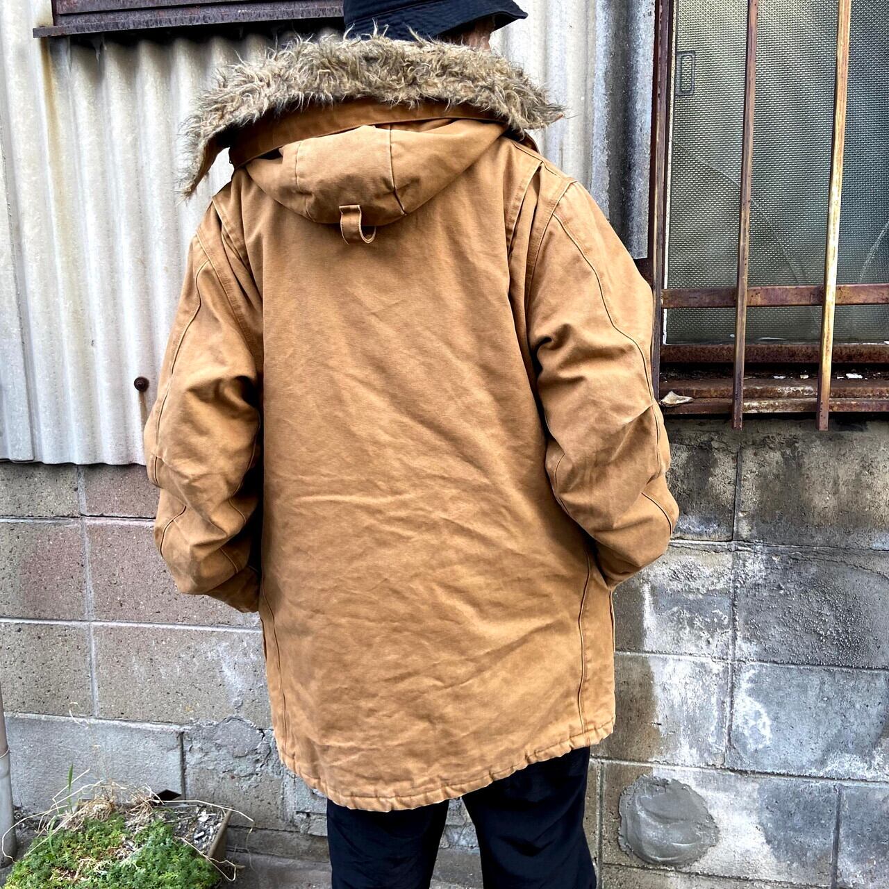 カーハート SIBERIAN PAKA シベリアンパーカー シンサレート ダック地 ワークジャケット メンズXL相当 古着 Carhartt  中綿入りキルティングライナー フェイクファー ブラウン 茶色 Thinsulate【ワークジャケット】【AL2110】 | cave