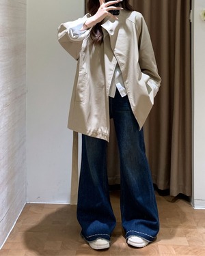 ベルトデザインフェイクレザージャケット 3color A0685