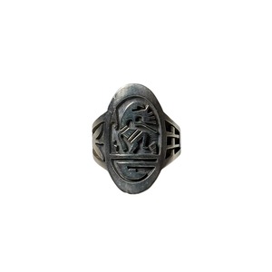 Hopi overlay silver ring