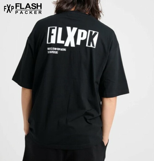 フラッシュパッカー Tシャツ 半袖 ビッグシルエット FLASH PACKER XT-POS BLACK