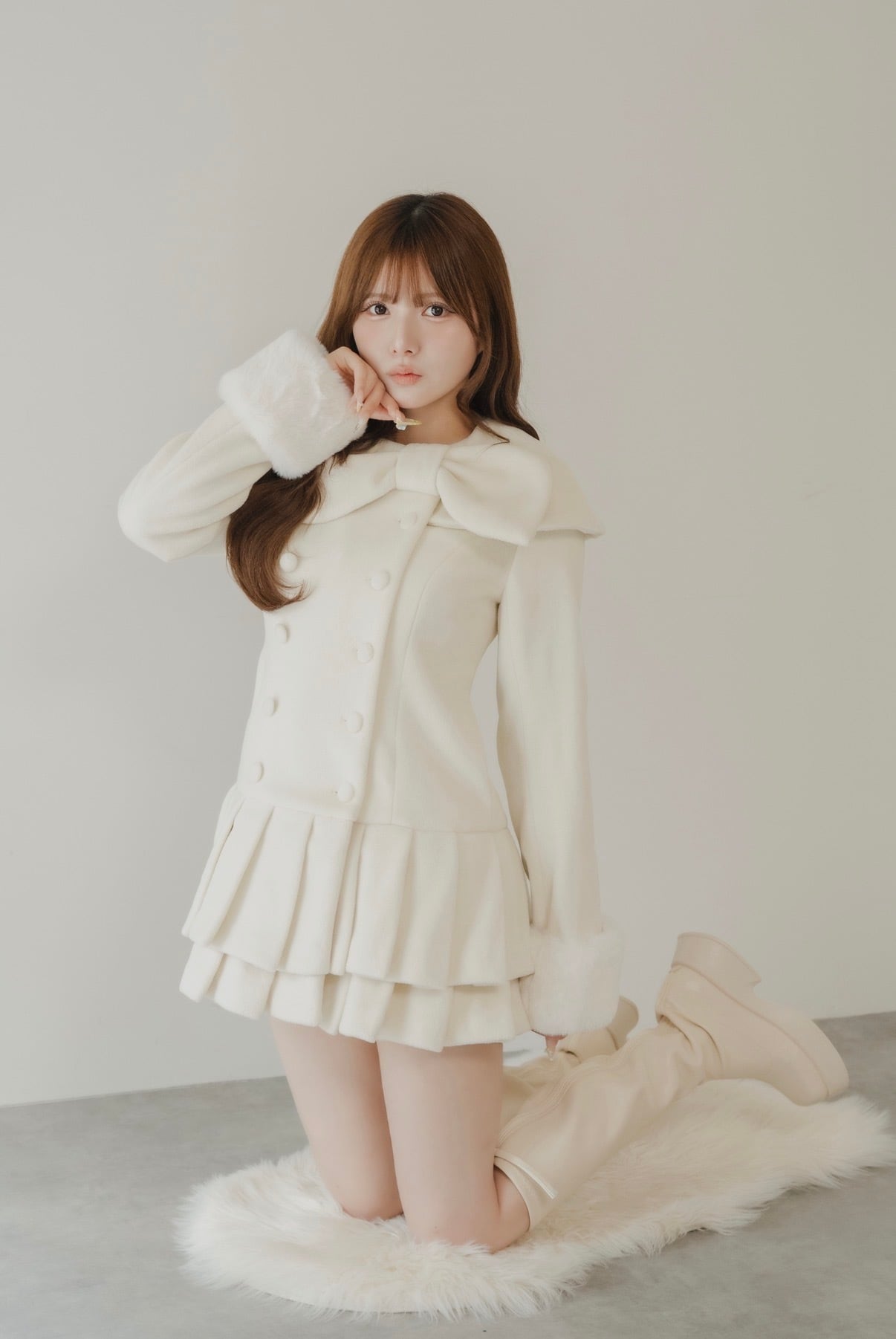 ribbon pleats coat