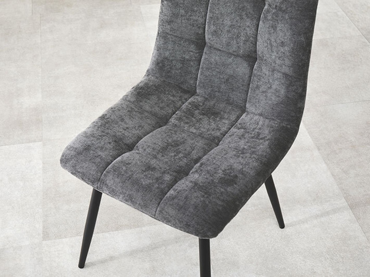 75×75cmカフェテーブル3点セット 大理石調 【チェア：ダークグレー】・画像12