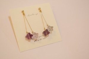 《イヤリング変更可能》Asobo-ya　フローライトピアス