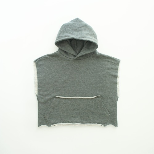MOUNTEN.　sweat hoodie vest(organic cotton) - dark heather gray_1