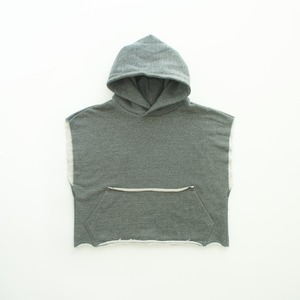 MOUNTEN. sweat hoodie vest(organic cotton) - dark heather gray_1