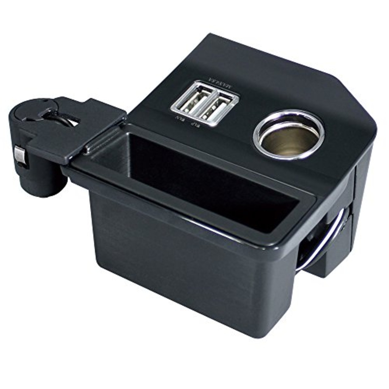 槌屋ヤック(Tsuchiya Yac) 車種専用品 トヨタ 60系 ハリアー 専用 増設ソケット コンソール 電源BOX 長さ17.6×幅13.2cm SY-HR2