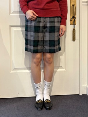 Christian Dior / vintage green×gray checked shorts pants.