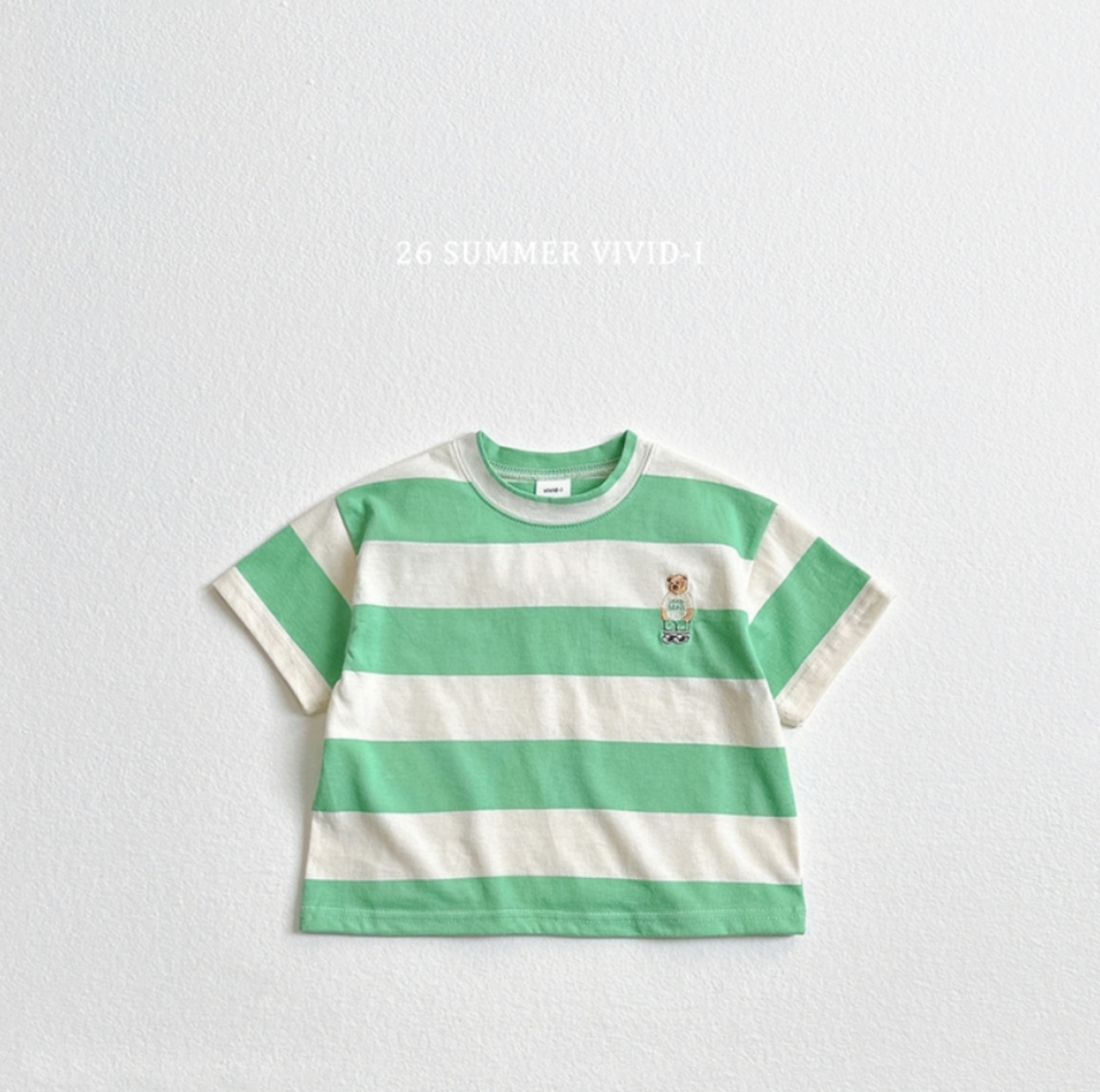 【取寄/韓国直送】VIVID-I 26/SM モベア刺繍ボーダー上下セット|夏服|韓国子供服