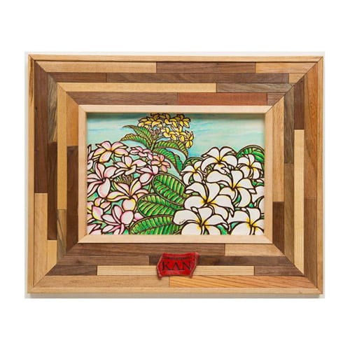 Art 【Plumeria・組み木フレーム ナチュラル】