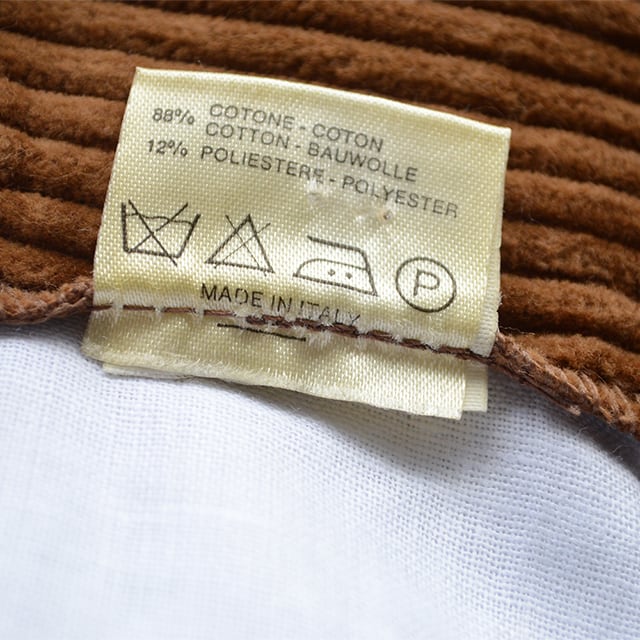 ヨーロッパ古着 70s 80s イタリア製 太畝コーデュロイ タックパンツ