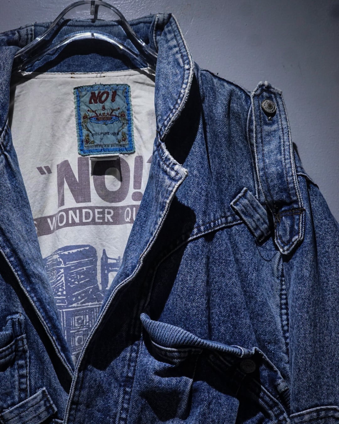 add (C) vintage】“NO! Jeans” Multi Gimmick × Knit Switch Design
