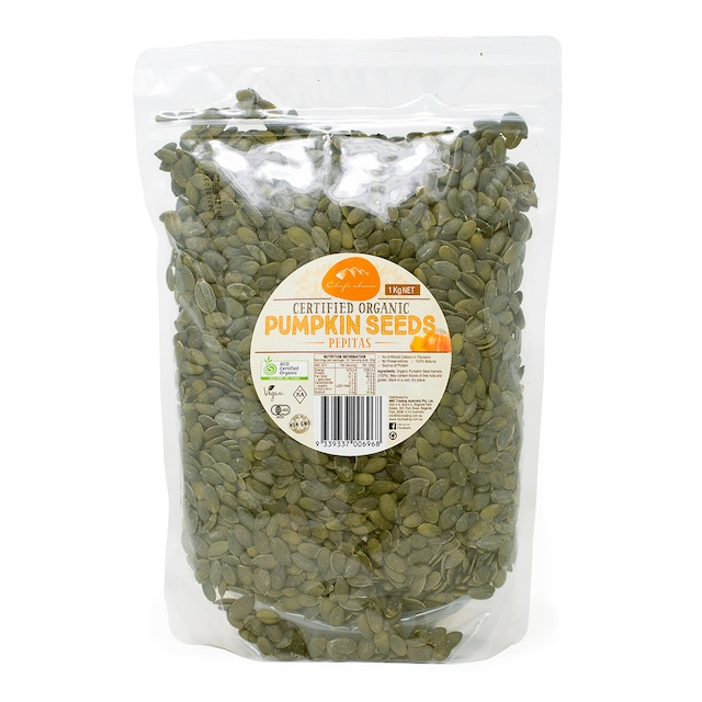 シェフズチョイス オーガニック パンプキンシード 1kg Certified Organic Pumpkin Seed Pepitas 有機かぼちゃの種