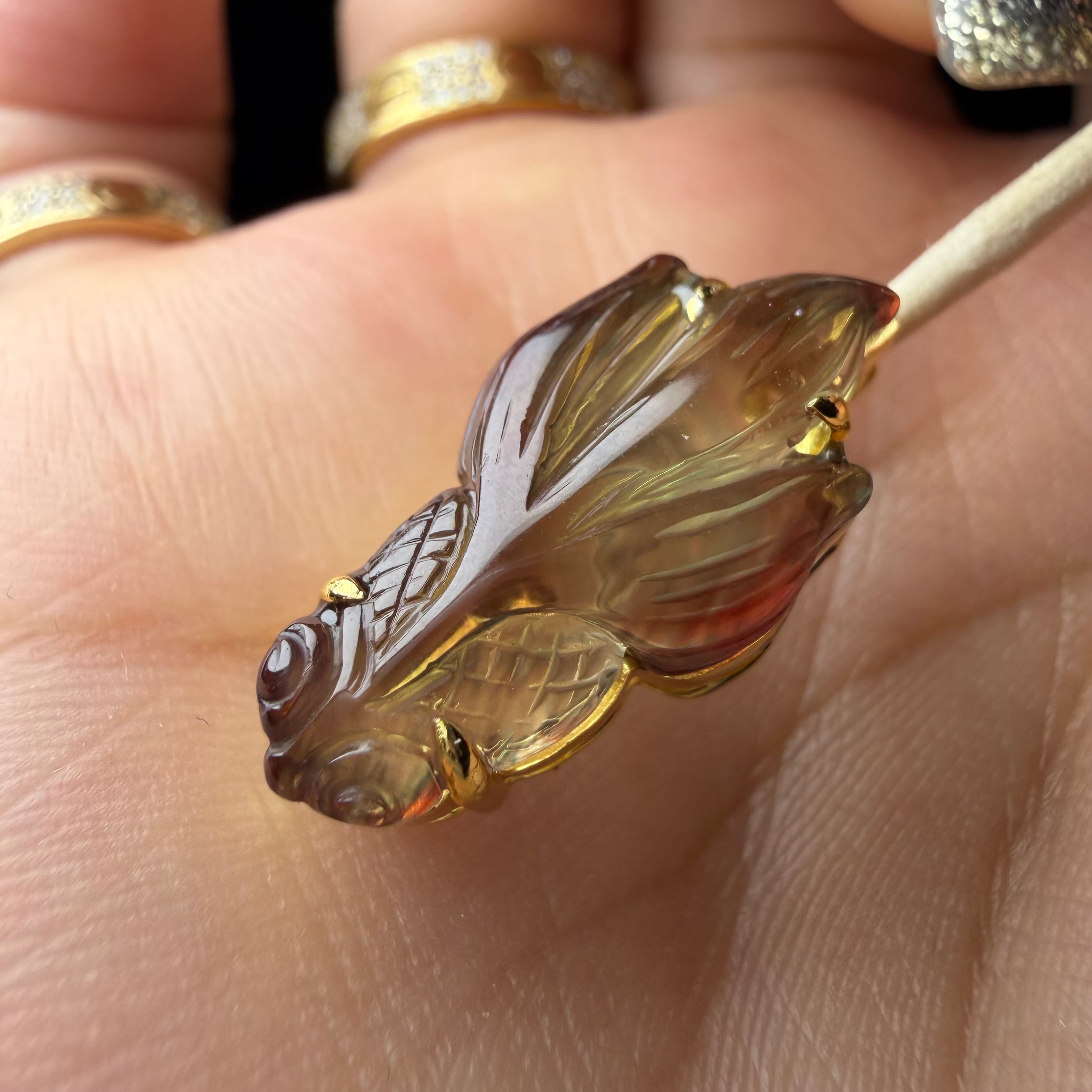 no.D6 アンデシン金魚 ペンダントトップ兼ブレスチャーム