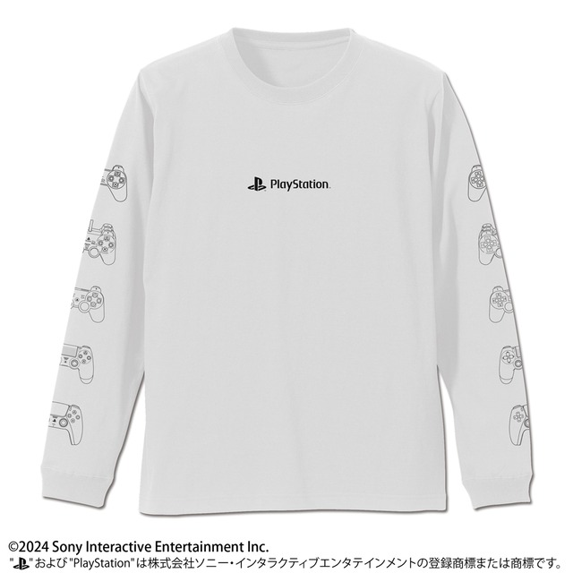 プレイステーション 6604-1892 袖リブロングスリーブTシャツ for PlayStation Controller Line-ups Ver./WHITE-S/M/L/XL