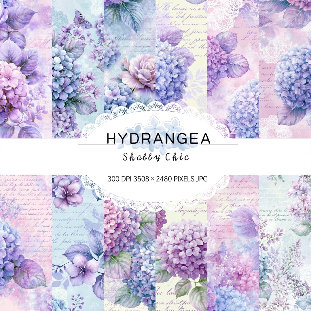 DL A4デジタルペーパー HYDRANGEA Shabby Chic （商用可能） | ASTI's