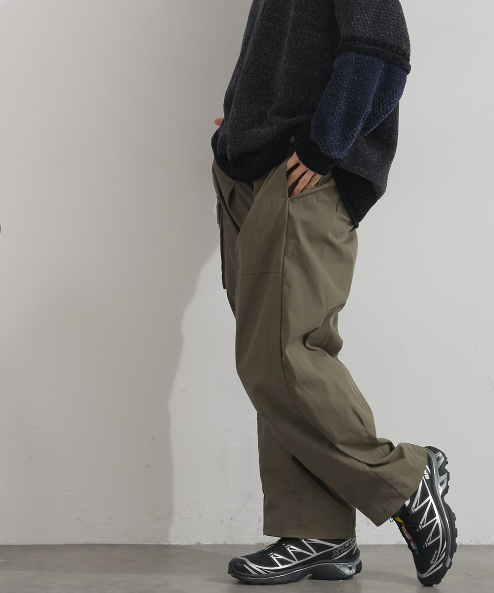 K263162 コットンナイロン 立体カーゴコクーンパンツ / Cotton-Nylon