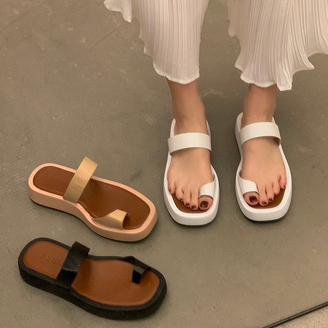 ミュールサマーレッドソリッド カラーセット 靴 シューズ 夏物 ビーチ ソリッドカラー 部族の婦人靴63162888382