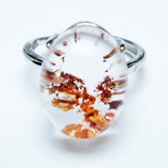 ガーデンクォーツ 指輪 ガーデン水晶 リング フリーサイズ 14号 一点物 メール便可 [M便 1/20] 115-6878