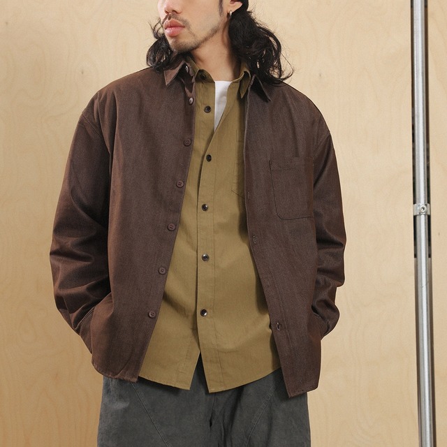 ワイドフォルム グロッシー ワークシャツ a-1303