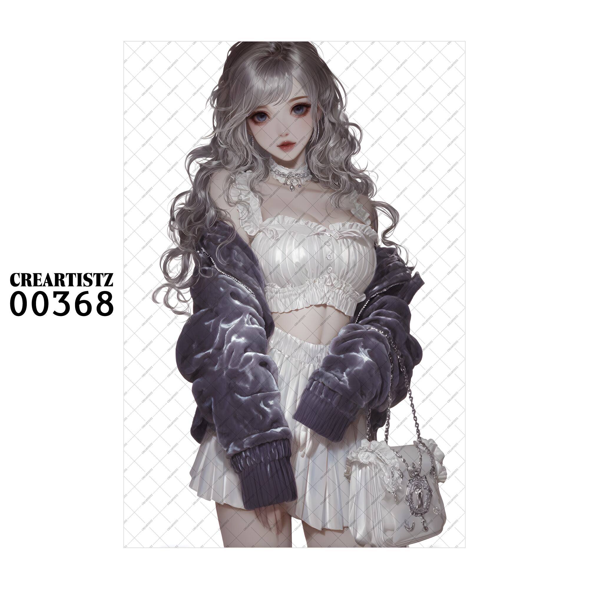 00368 ガール キュート オリジナル ペーパー/ステッカー 4枚セット CREARTISTZ