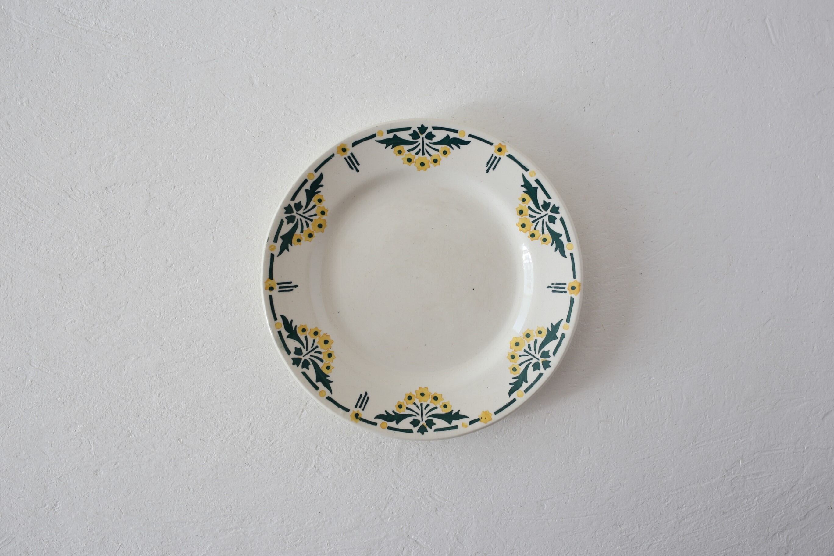 フランス アンティーク Choisy le Roi ショワジールロワ タンポポ柄 デザート皿 N-03548e