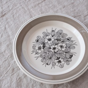 ARABIA Krokus plate アラビア クロッカス 24.5cmプレート ディナープレート グレーリム③