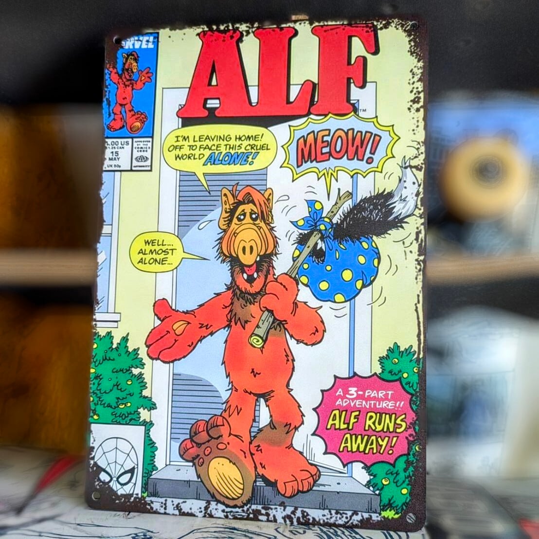 送料無料!ちょうどいいブリキ看板【 ALF( アルフ )】 METAL SIGN / メタルサイン / ブリキ看板 / サインボード / ビンテージ加工〚アメリカン雑貨 アメトイ〛