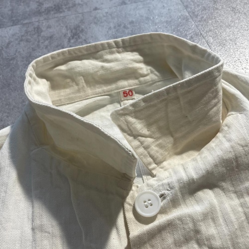 50s Au MOLINEL 刺繍タグ コットンツイル Vポケット フレンチワークジャケット 詳細写真8