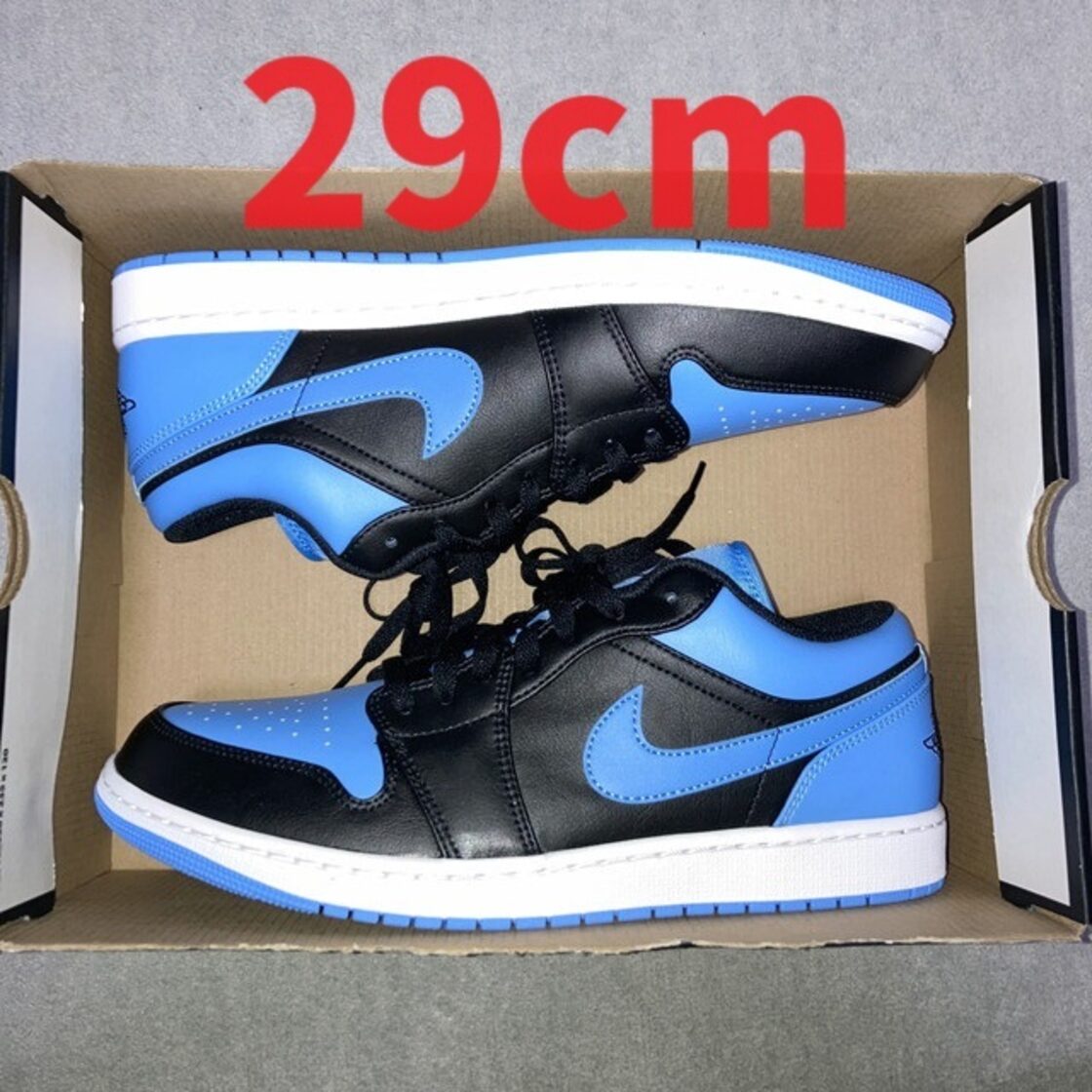 エアジョーダン1 ロー 黒 水色 29cm 箱下半分付き | Pay ID 
