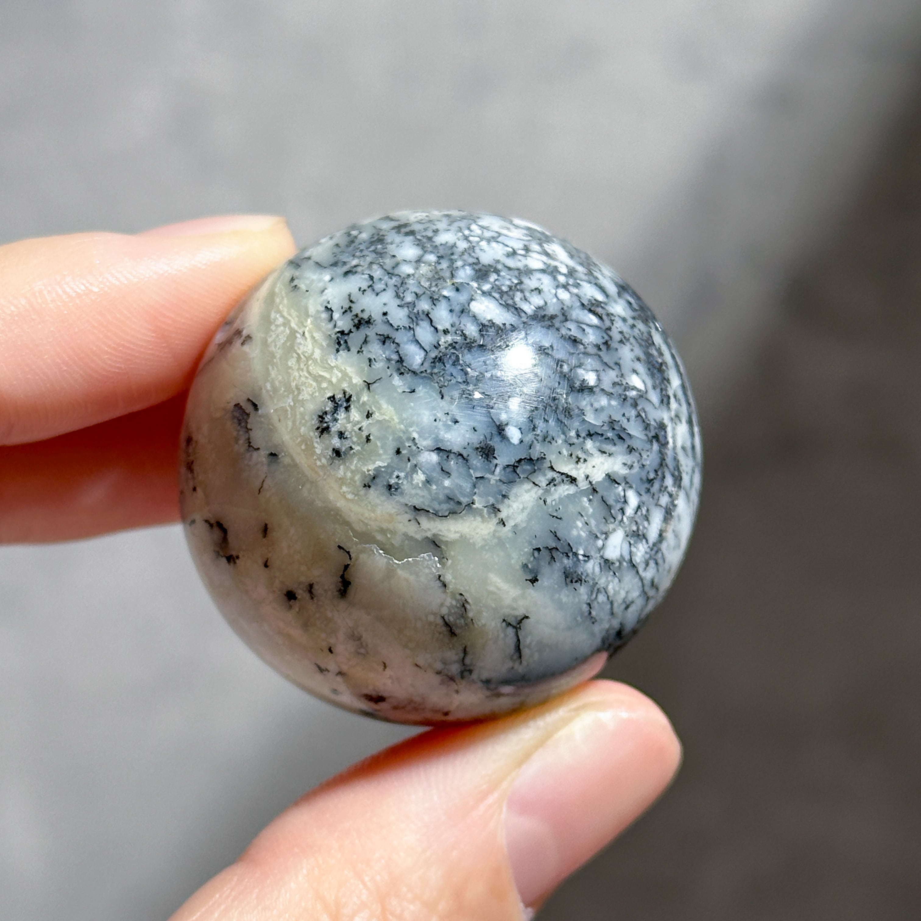 デンドリティックアゲート モスアゲート 天然石 ルース 石 Dendritic デンドリティックアゲート スフィア42◇ Dendritic Agate ◇天然石