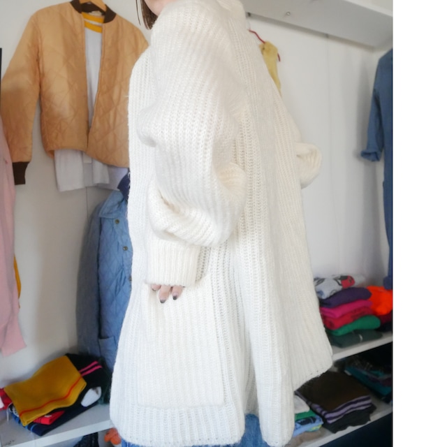 Volume knit cardigan