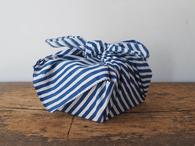 156ri050 Block Print Bandana d9 BLUE