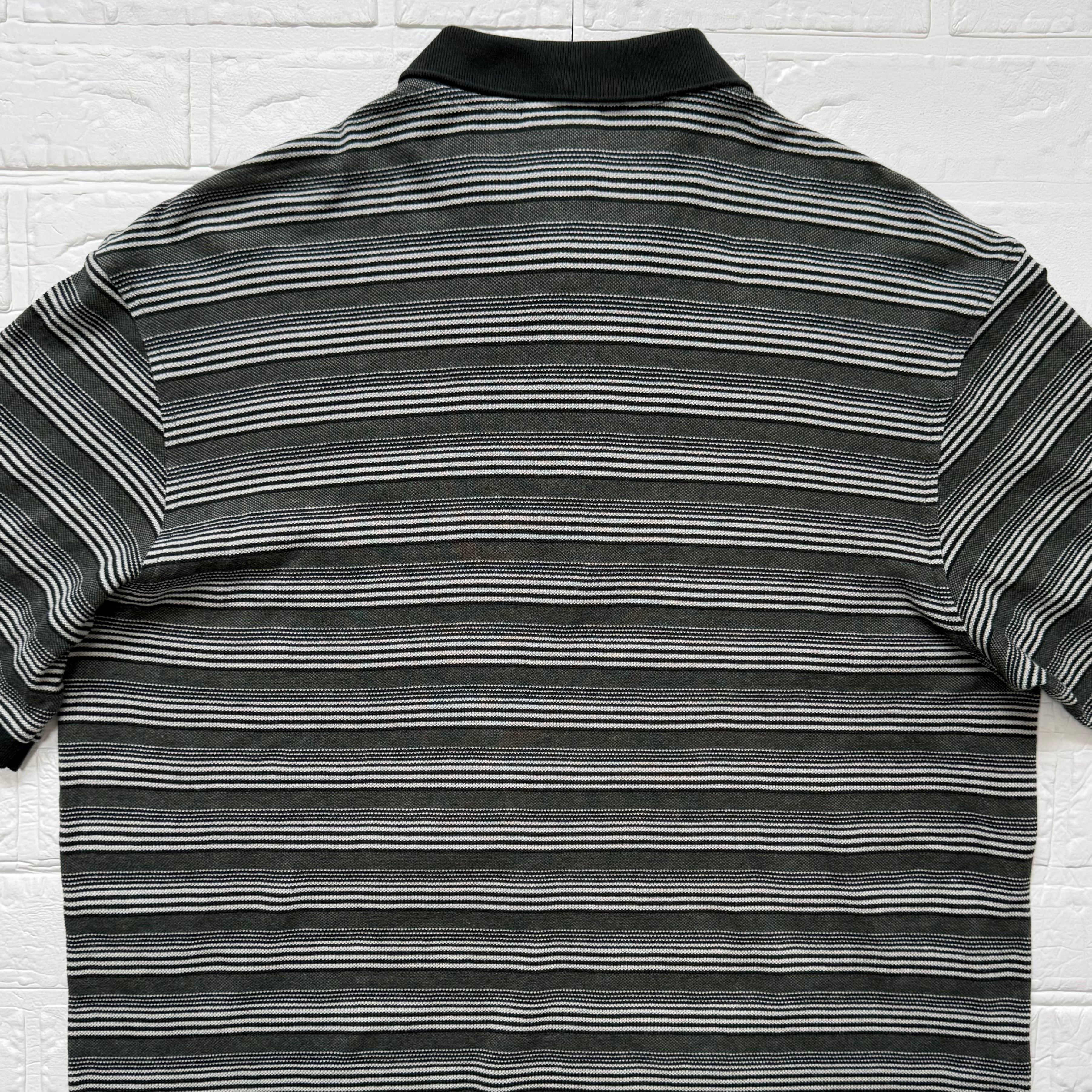 LACOSTE 90s フランス製 F5191 コットン 鹿子 半袖ポロシャツ モス