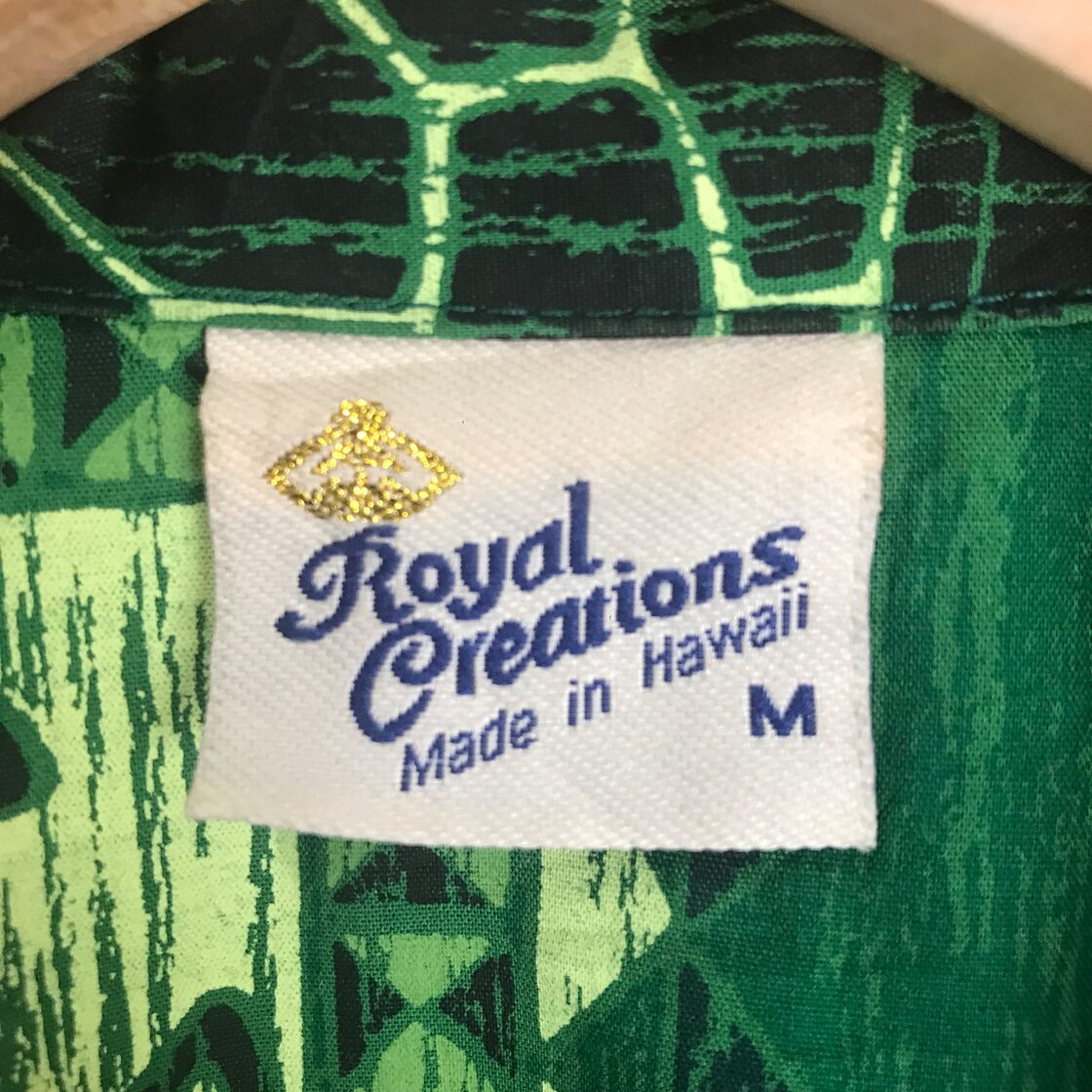USA製 80s ROYAL CREATIONS 亀 葉っぱ柄 コットン アロハシャツ ハワイアンシャツ 半袖シャツ ショートスリーブシャツ メンズM 80年代 アメリカ製 VINTAGE ヴィンテージ ストリート アメカジ 古着 s24072070 ES2407-30 Ladys トップス