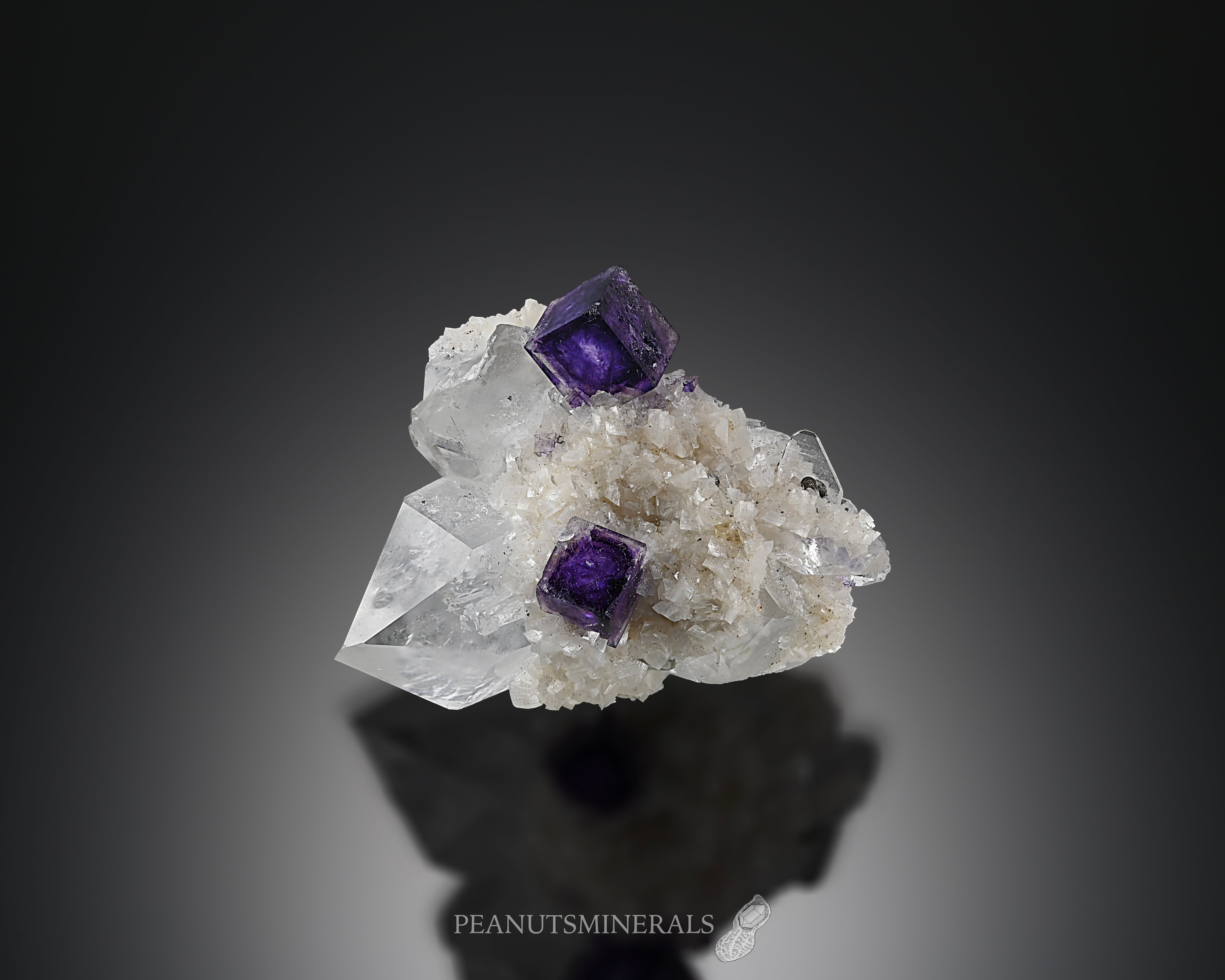 フローライト / カルサイト / クォーツ【Fluorite on Calcite with