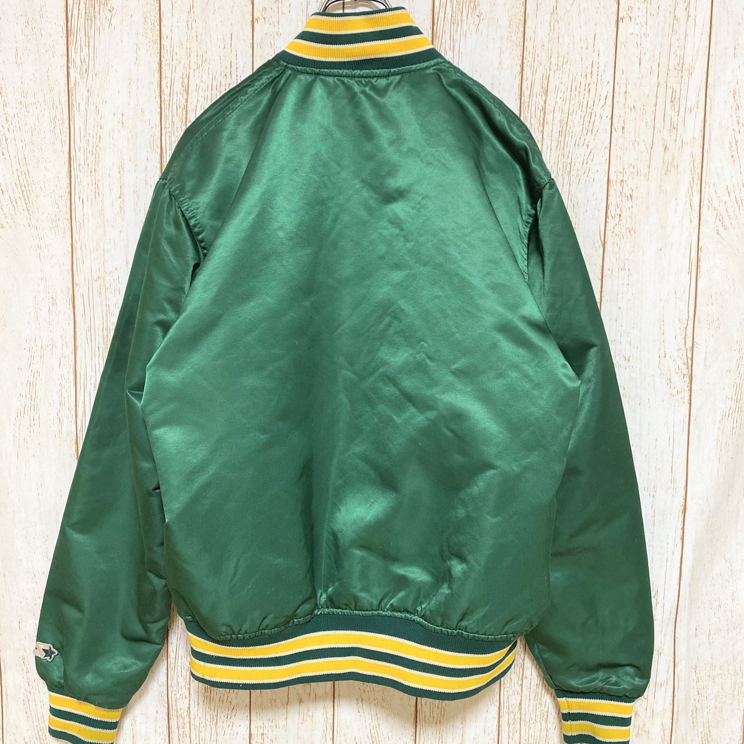 90s USA製 STARTER スターター MLB Oakland Athletics オークランド・アスレチックス ナイロン スタジャン M  USA古着