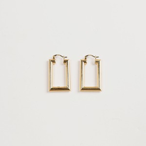 14K Gold Classical Square Earrings		