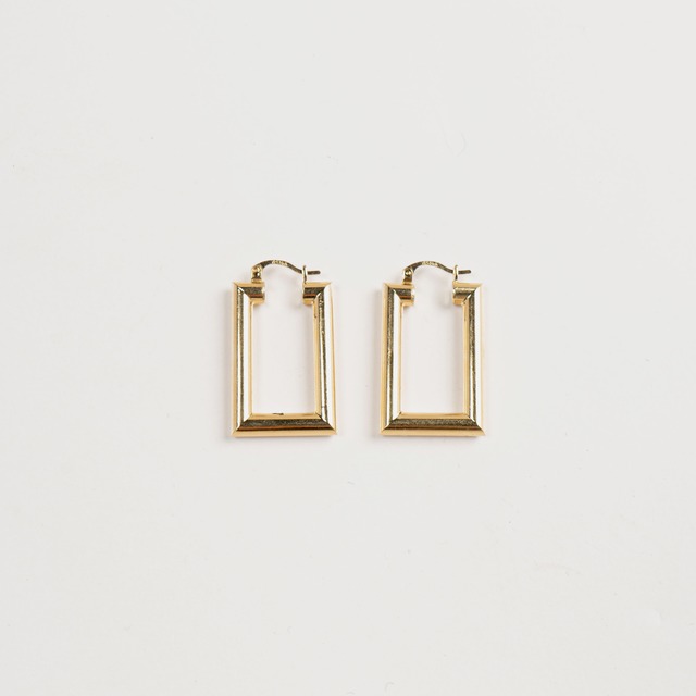 14K Gold Classical Square Earrings		