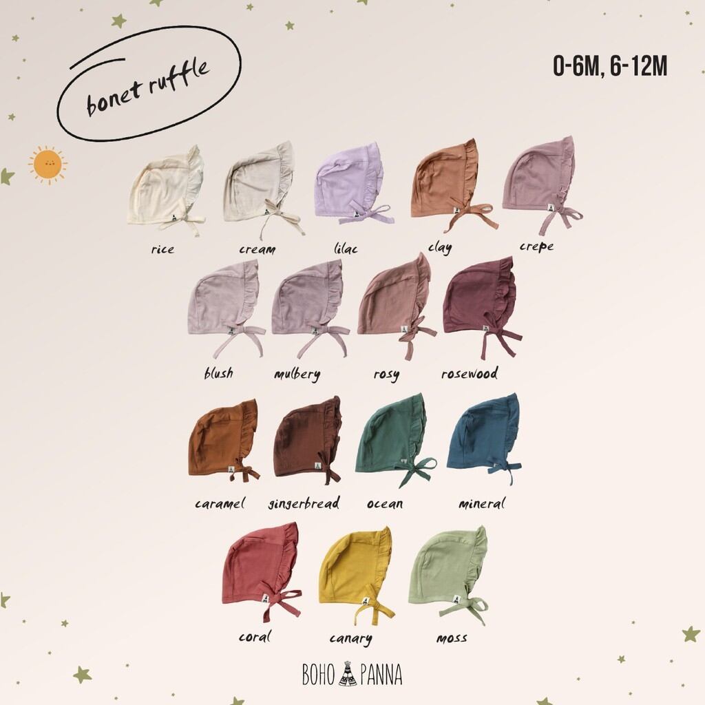 Bohobaby/Ruffle bonnet/0-12m/写真映えにも日除けにも♡ラッフルボンネット