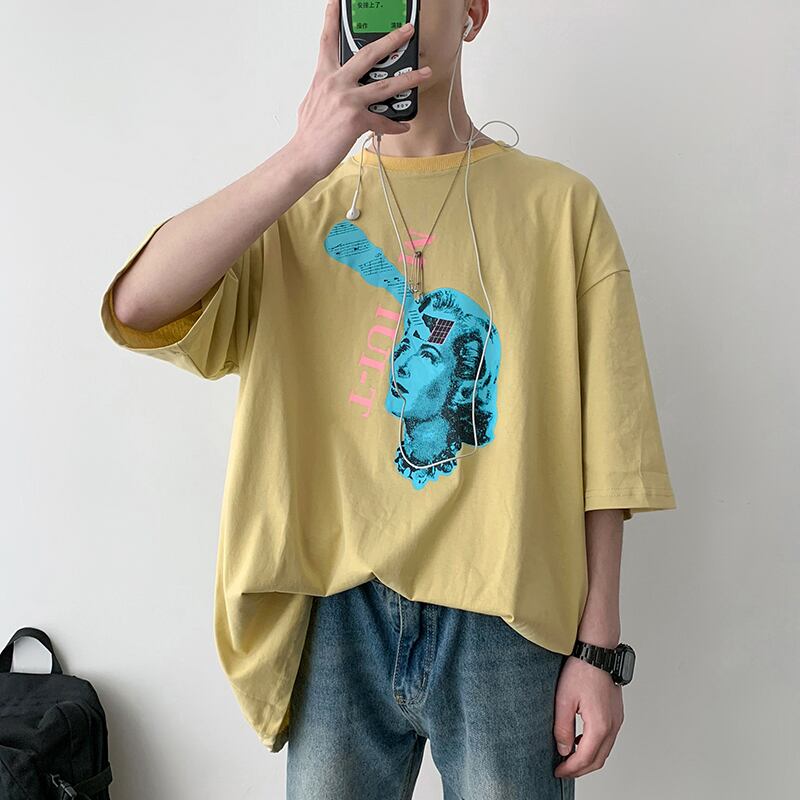 全3色 Tシャツ カットソー プリント カジュアル シンプル