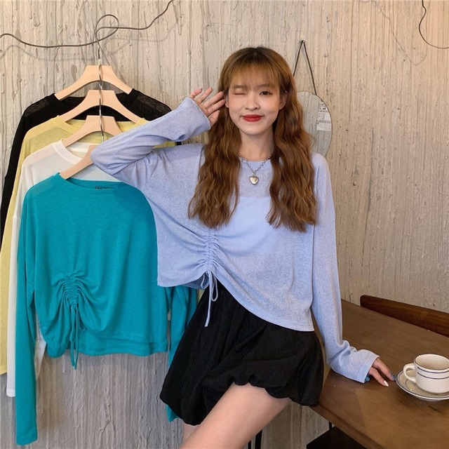 トップス サマーTシャツ 薄手ギャザールーズブラウス ロング 夏物 1号婦人52104702380