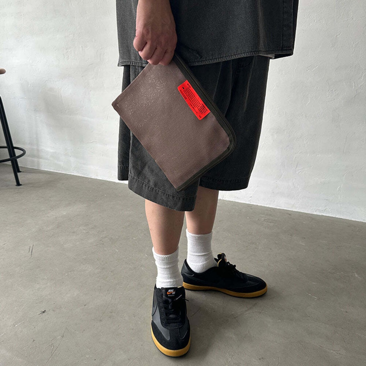 [WEEKENDER] PVC MESH FLAT CASE/BEIGE/フラットポーチ/A5