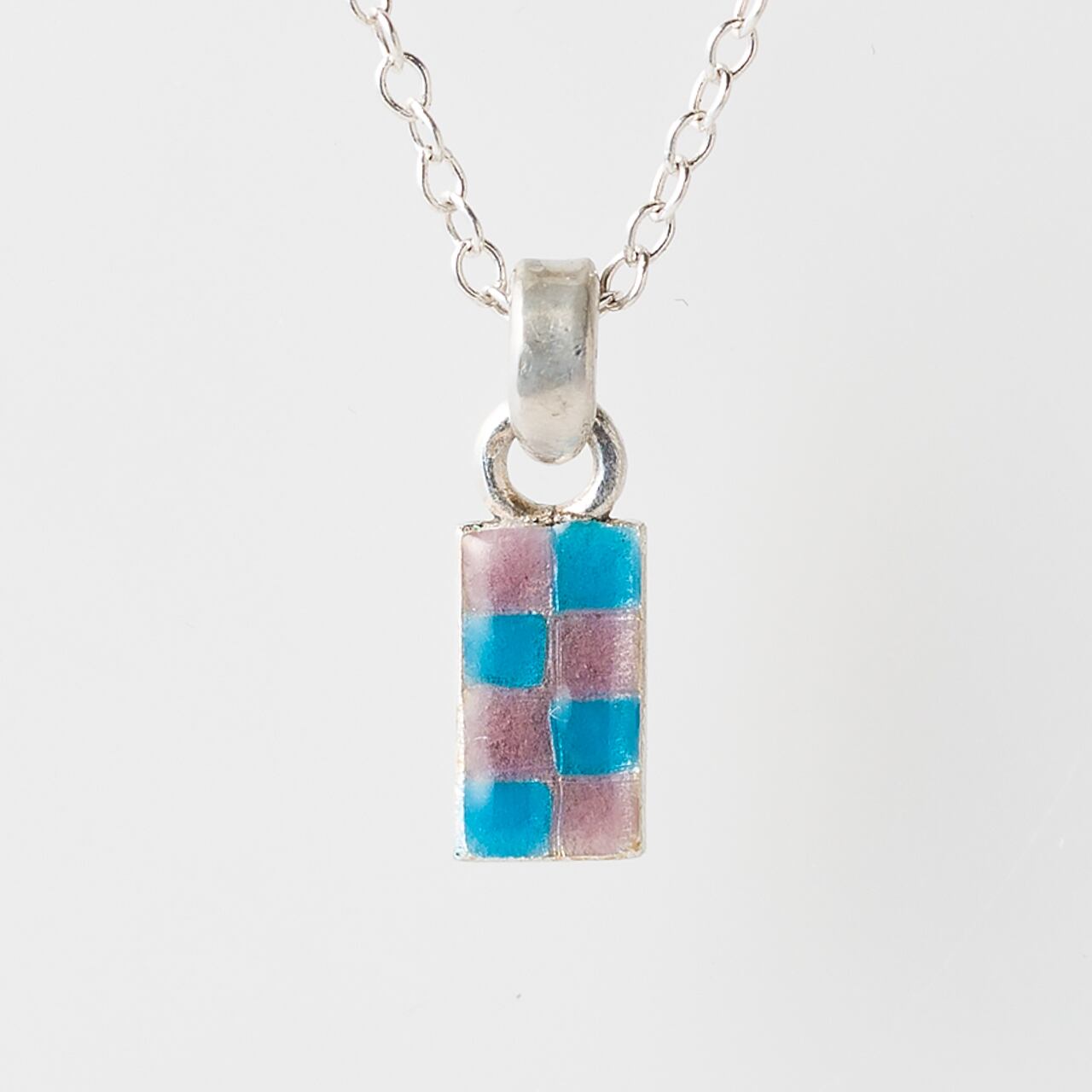 CHECK grape & aqua - necklace -
