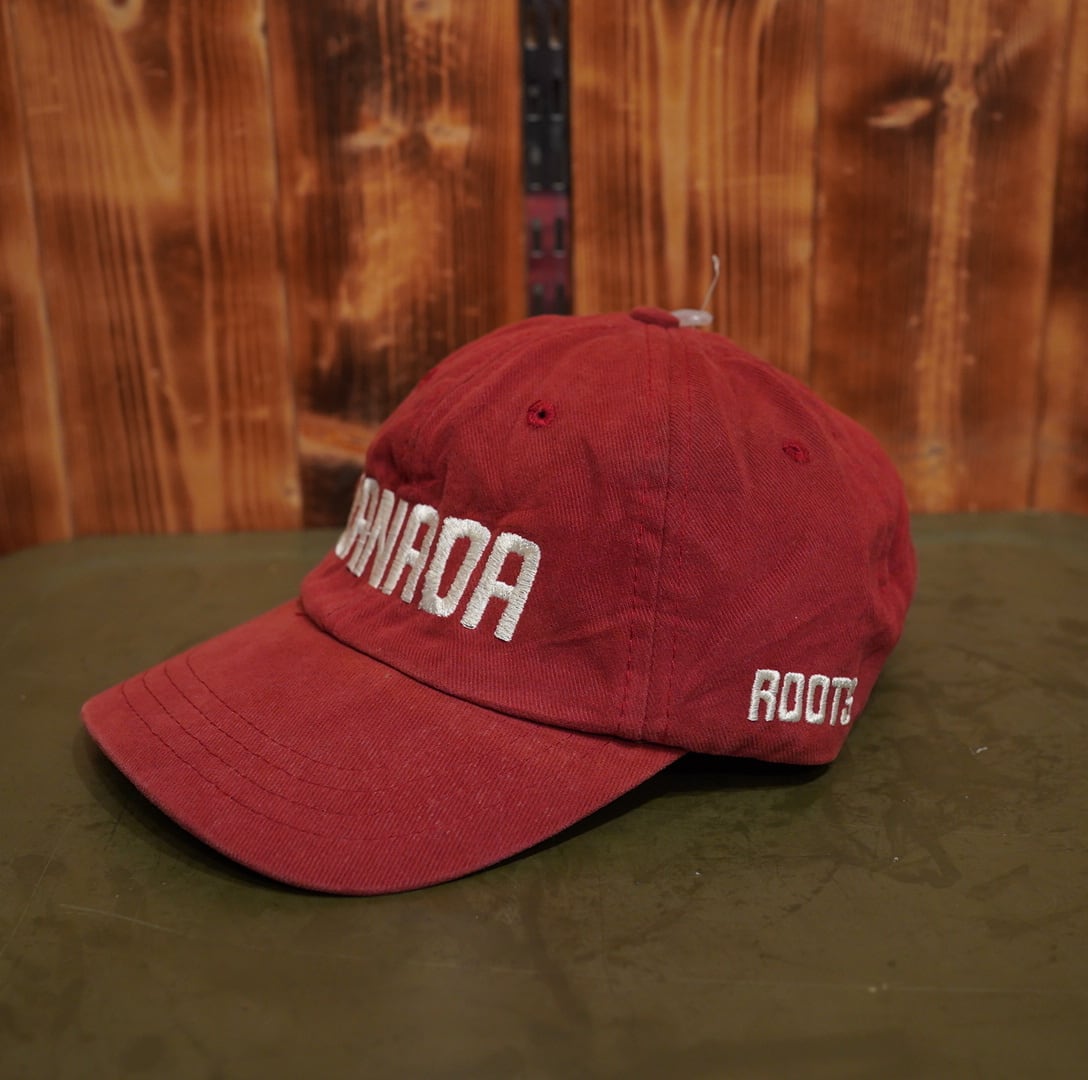canada製 roots キャップ バーガンディ エンジ 帽子 ルーツ