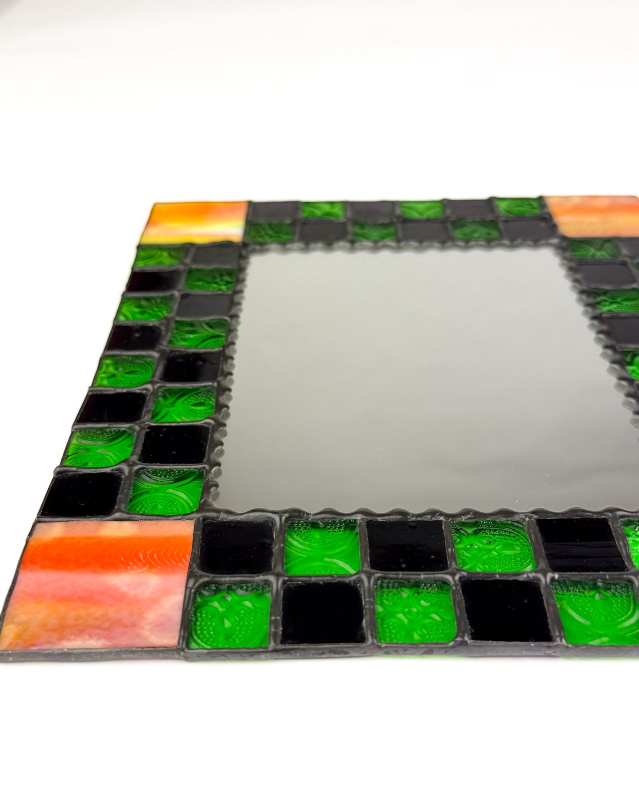 ヴィンテージ雑貨 ステンドグラスミラー